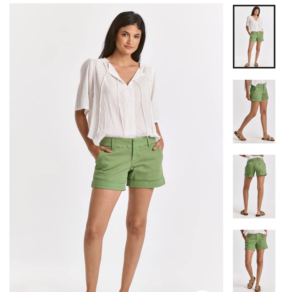 DEAR JOHN DENIM Hampton Mid Rise Shorts in Light Green